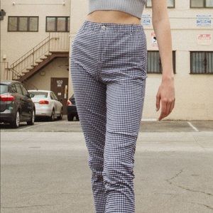 John Galt Blue and White Checkered Pants